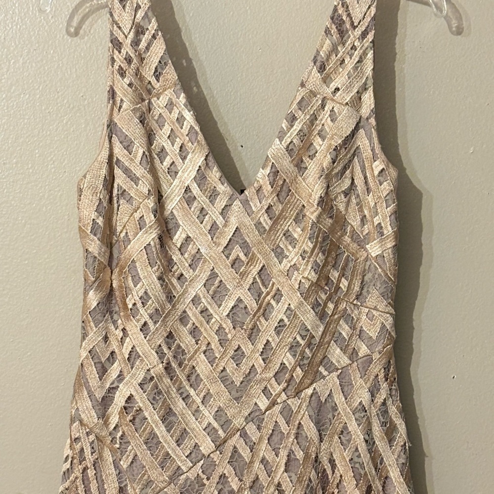 Gold colored Aiden mattox /adrianna Papell dress . Size 8 . - Picture 4 of 9